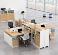 Bureau modulaire STG 4 places, 6 places, structure métallique, poste de travail linéaire nordique pour mobilier de bureau commercial avec armoire