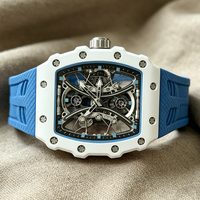 Hochwertige Tourbillon-Design Sportliche Mechanische Uhr für Herren mit 19mm Keramikband und 50m Wasserdichtigkeit