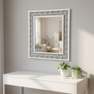Wholesale White Rectangle Shape Designer Metal Framed <b>Mirror</b> for Home <b>Wall</b> Decoration - Product Image 3
