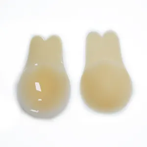 Rabbit Ear Sticky Reusable Invisible Lift Up Reusable Women Seamless Matte Pasties Bra Pads Silicone Breast Boobs Nipple Cover