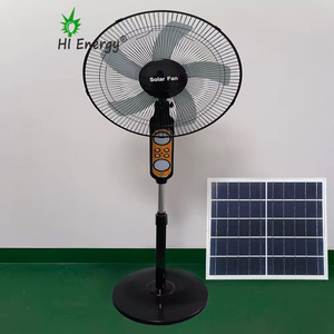 Ventilateur solaire domestique sur pied de 16 pouces avec panneau solaire, lumière anti-moustiques, alimentation hybride solaire et AC, autonomie de 10 à 12 heures - Product Image 1