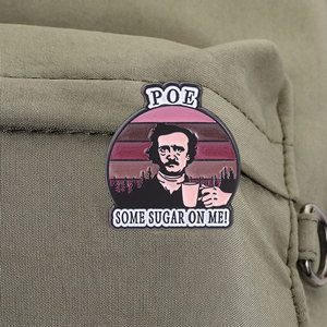 Broche con diseño <span class=keywords><strong>de</strong></span> atardecer retro, cita humorística y motivos literarios, para accesorios <span class=keywords><strong>de</strong></span> ropa - Product Image 4
