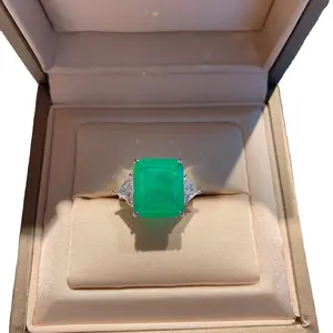 Bague en zircon pour femme, argent S925, style classique, couleur rubis ou émeraude, nouvelle tendance