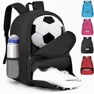 Sac à dos de football pour jeunes - Fermeture éclair en polyester, compartiment pour ballon et pochette séparée pour chaussures de football et de basketball - Product Image 1