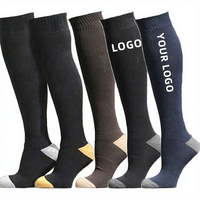 Chaussettes de sport épaisses OEM montantes jusqu'au genou, en tricot côtelé avec soutien de la voûte plantaire, pour uniforme d'équipe de football et de rugby, chaussettes athlétiques longues, vente en gros, logo personnalisé
