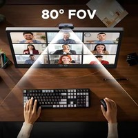 Webcam UGREEN 2K Baru Ultra HD dengan Mikrofon, Kamera PC dengan Penutup Privasi, Kamera Web USB untuk Streaming