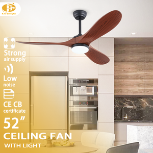 Ventilateur de plafond moderne à pales en <span class=keywords><strong>bois</strong></span> BLDC - 52 pouces LED avec télécommande, moteur DC silencieux pour la décoration intérieure - Product Image 1