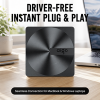 Lecteur de DVD externe USB 3.0 Type-C haute vitesse, lecteur/graveur de CD/DVD mince pour la numérisation de musique sur CD audio, compatible avec ordinateur portable, PC, MacBook OS
