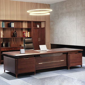 Schreibtisch, Chefschreibtisch, Geräumiger Präsidenten-Schreibtisch, Büro-Vorsitzenden-Arbeitstisch, Massivholz-Schreibtisch und Stuhl-Set. - Product Image 3
