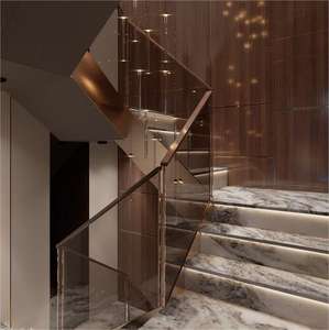 درج قياسي أسترالي حديث داخلي مع درجات رخامية ليد درج فاخر داخلي - Product Image 3