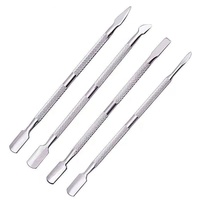 Kit d'outils en acier inoxydable pour le soin des ongles : repousse-cuticules, éliminateur de peaux mortes, grattoir à cuticules, outil pour les bords des ongles