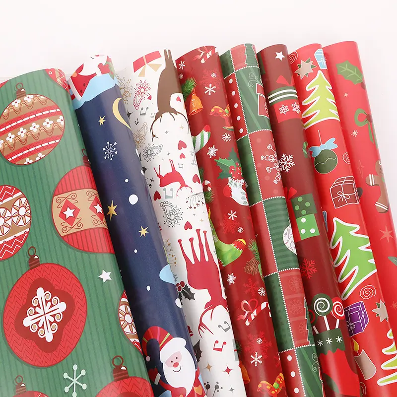 Hot Selling Christmas Gift Colorful Wrapping Kraft Paper Custom Merry Christmas Craft Wrapping Tissue Paper For Package