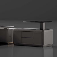Chaise de bureau laquée mate, bureau de direction, bureau du président, couleur noire, design minimaliste haut de gamme, bureau de bureau moderne