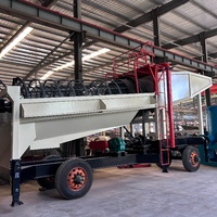 Trommel mobile de lavage d'or grande capacité, épurateur d'argile, installation de lavage d'or portable pour l'extraction d'or alluvionnaire en Afrique