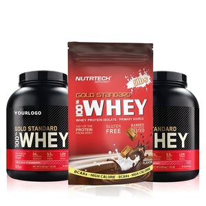 Özelleştirilmiş özel etiket kas büyüme 5lbs WPI altın standart peynir altı suyu Protein tozu peynir altı suyu proteini