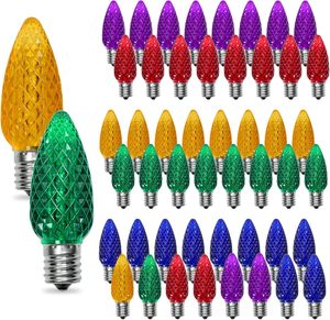 Outdoor 110v 0.5w C9 E17 <b>Led</b> Christmas Holiday <b>Decorate</b> Light <b>Bulb</b> C9 Faceted Replacement Candle SMD Strawberry Orange <b>Bulbs</b> - Product Image 1