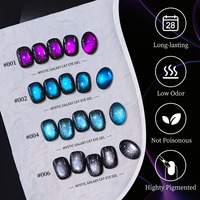 Kit de vernis à ongles gel UV effet œil de chat Dark Night Star River - 6 couleurs 15ml Végan Non Toxique Écologique Salon LED DIY Magnétique