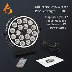 AICPOSE Iluminación Profesional para Escenarios, Focos Par de Plástico 18x12w RGBW 4en1 con Zoom - Product Image 4