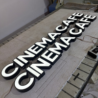 Enseigne lumineuse LED 3D personnalisée étanche pour café, lettres en relief pour salon de coiffure, logo de magasin, panneau extérieur pour café, signalétique commerciale