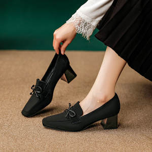 Scarpe con <span class=keywords><strong>Tacco</strong></span> Quadrato e Lacci, Nuova Collezione Autunno-Inverno 2025, Stile Britannico Retrò Marrone con <span class=keywords><strong>Tacco</strong></span> Spesso - Product Image 2