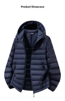 Blouson d'hiver matelassé épais et chaud pour homme, grande taille, avec capuche amovible et col montant, vente en gros