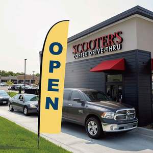 لافتة ألومنيوم خارجية للترويج والفعاليات، علم شاطئ إعلاني مخصص، مجموعة أعلام ريشية ودمعية الشكل مع طباعة الشعار - Product Image 4