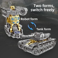 Serie de Robots Transformables Transfronterizos: Vehículo Militar, Tanque, Dinosaurio - Juguete Antiestrés de Plástico para Dedos