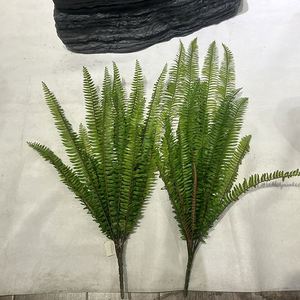 EG-J227 tinggi 48cm 13 garpu daun lateks dekorasi toko kopi dekorasi dalam ruangan luar ruangan daun Persia buatan - Product Image 1