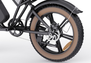 Batterie de vélo 48V 15Ah avec écran LCD, freins à disque avant et arrière, moteur 1000W, 7 vitesses, pneus larges 4.0, éclairage de sécurité, Q20- Luxe Mini Bike - Product Image 5