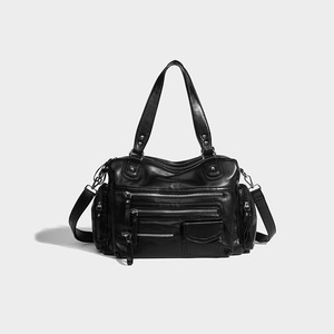 Nuevo Bolso de Hombro Individual para Mujer, Estilo Retro de Motocicleta, Negro, con Cremallera, Casual, de Lujo, Estilo Preppy, Suave, de PU Impermeable, Tanjing - Product Image 2