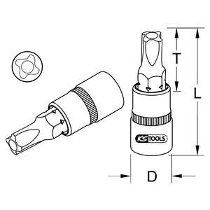 KS TOOLS 3/8 "Casquillo de broca de culata para MTS MORTORq®Tornillos, MTS0 - Product Image 2