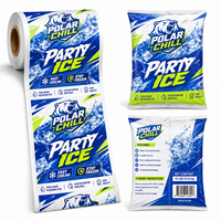 Rouleau de film LDPE PE pour sachets d'eau, qualité alimentaire, anti-poussière, impression de logo personnalisée, emballage transparent pour eau minérale, jus, soda