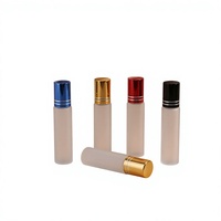 Bouteille en verre givré transparente de luxe vide pour huiles essentielles, flacon roll-on 10 ml, imprimable sérigraphié, vente en gros