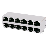 569264 Connecteur RJ45 16 ports 8P8C Jack modulaire 2x8 Ethernet avec LED 6368296