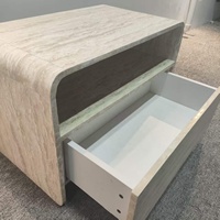 Tables de Chevet Modernes de Luxe en Marbre Travertin, Tables d'Appoint pour Salon, Tables d'Appoint pour Canapé, Meubles de Chambre à Coucher avec Tiroirs