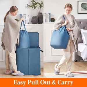 136L Double Laundry Hamper With Lid <b>Large</b> Clothes Hampers with Removable Bag Laundry Hamper 2 Section <b>for</b> Bathroom - Product Image 5