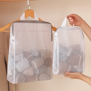 1 sacchetto per biancheria in rete a nido d'ape con cerniera - Organizzatore multifunzionale per riporre vestiti, da montare a parete, per camera da letto <span class=keywords><strong>e</strong></span> <span class=keywords><strong>bagno</strong></span> - Product Image 2