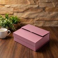 Boîte à dragées magnétique personnalisée en cornaline rose avec logo pour mariage, emballage cadeau pour sachets parfumés