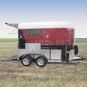 Remolque de Transporte de Caballos de Lujo con 2 Plataformas Flotantes, Estándares Australianos, Carga Recta, Tipo Saddle Box, Neumáticos de Goma Sólida, Capacidad de 2000 kg - Product Image 2