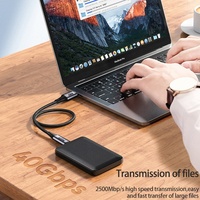 Kabel USB4 Tipe-C 100W PD 40Gbps Pengisian Cepat Berlapis Emas Jaket Nilon Panjang 0.3M-1.2M Garansi 12 Bulan Hard Disk