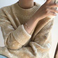 Bracelets en strass avec nœud papillon pour filles, étudiantes, simples, doux, en perles artificielles, bijoux cadeaux