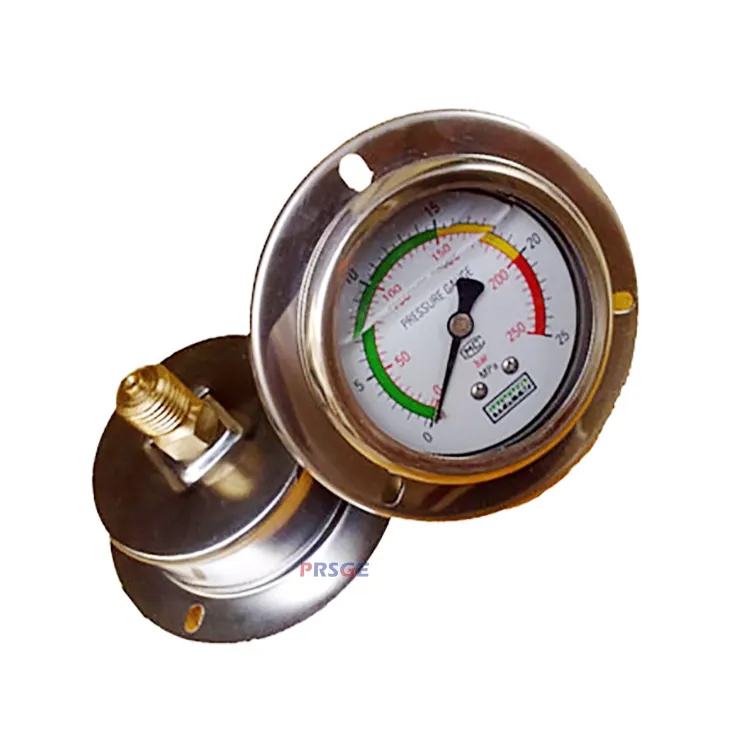 China Aseismatic Industrial 3 Color Glycerine Filled Price Pressure Gauge 25 Mpaバックインストール方法