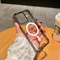 Coque Transparente Magnétique Antichoc avec Airbag pour iPhone 17 16 15 Pro Max 14 Plus 11 12 13