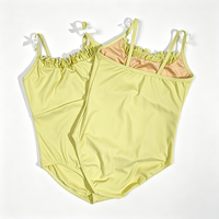 Vêtements d'entraînement de danse, fabricant professionnel, justaucorps de ballet vert mignon avec nœud papillon pour filles