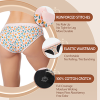 Culotte menstruelle 4 couches pour adolescentes, absorbante, anti-fuites, post-partum, incontinence, sous-vêtements menstruels