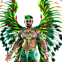 Conjunto de Disfraz de Samba para Hombre, Profesional, con Plumas Verdes Grandes, Alas de Pavo Real, para Actuaciones en Escenario y Desfiles