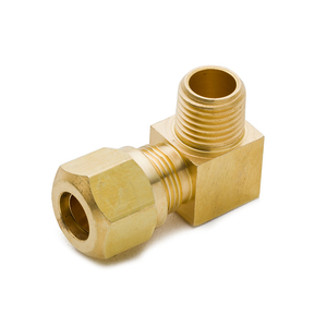 Conexiones de Latón para Aire, Nylon Dorado, Superficie Lisa, Mecanizado para Tubería, Codo Roscado Macho de 1/2" NPT 90, Alta Calidad Transkoot - Product Image 3