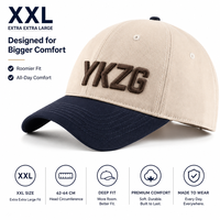 6 Panel XXL Grote Hoed Baseball Cap 68cm Diepe Kroon Gebogen Klep Oversized Dad Hat voor Grote Hoofden 100% Katoen Aangepast Logo Groothandel