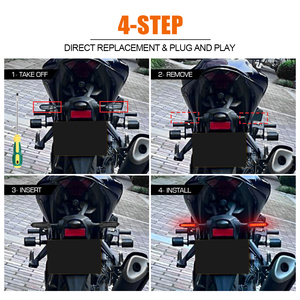 Accessoires universels pour moto à LED, clignotants séquentiels ambrés étanches 12V, feux de signalisation pour moto - Product Image 5