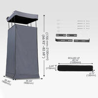 Tente de douche portable à fixer sur un véhicule, auvent de confidentialité pour camping-car, tente de douche de camping avec toit